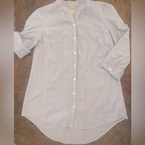 Anthropologie Odille pinstriped, button down, tunic. Size 2